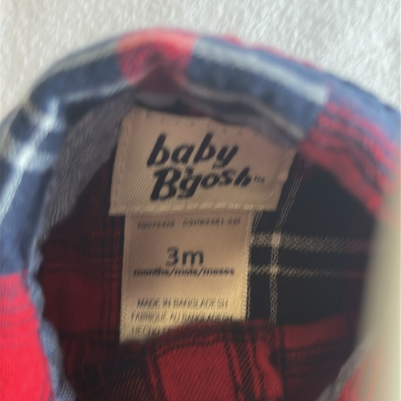 OshKosh B'gosh - Red and Blue Plaid Baby Onesie Shirt - Picture 3 of 3